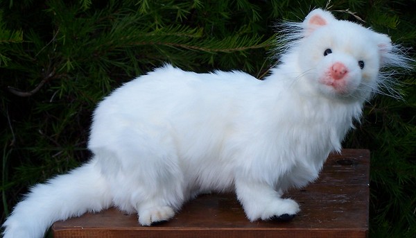 Hansa Stuffed Plush White Ferret